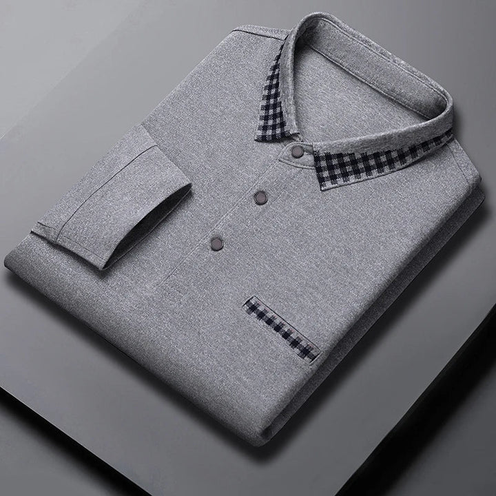 Men's Long Sleeve Classic Polo Shirt-MODAUTLET