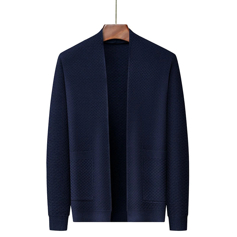 Brushed Jacquard Blazer With Embossed Texture For Men Oceanic Blue