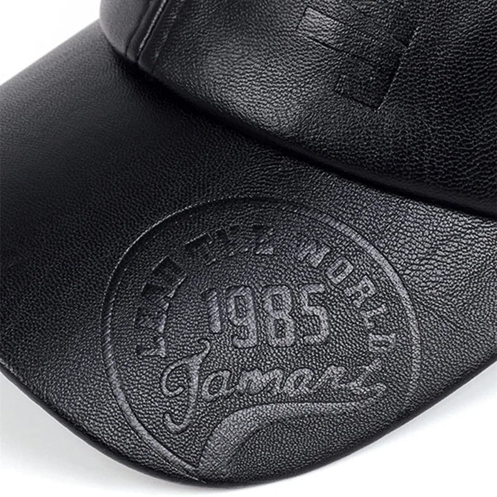 Unisex Vintage Cowhide Leather Baseball Cap – Adjustable Military Style-MODAUTLET
