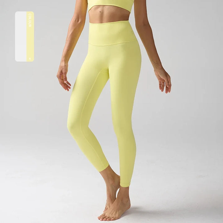 Women's High Waisted Leggings for Yoga, Fitness, and Everyday Use Cream Yellow