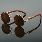 "Panther" Vintage Sunglasses – UV400 Unisex Retro Oval Eyewear Brown