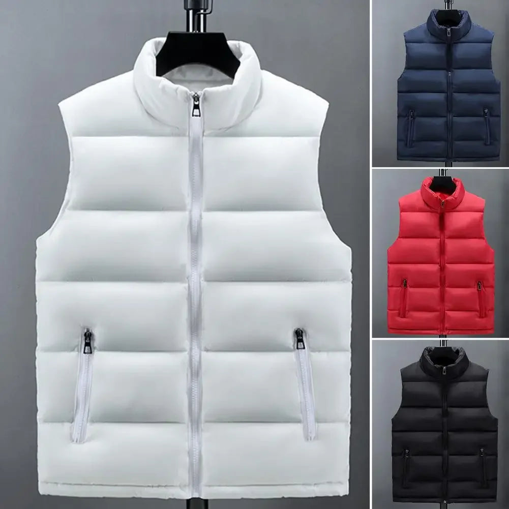 Men's Lightweight Quilted Puffer Vest with Slim Collar