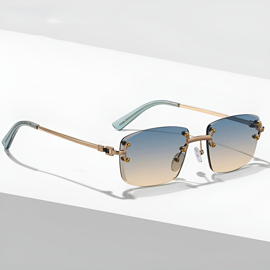 Stylish Rimless Rectangular Sunglasses for Ultimate Sun Protection-MODAUTLET