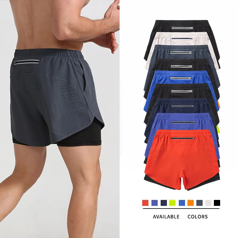 Men's 2-in-1 Quick-Dry Running Shorts with Phone Pocket