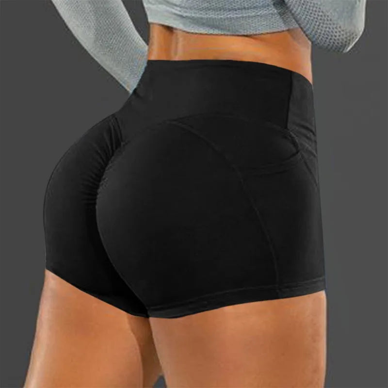 Women's High Waist Seamless Fitness Shorts for Hip Lifting and Running
