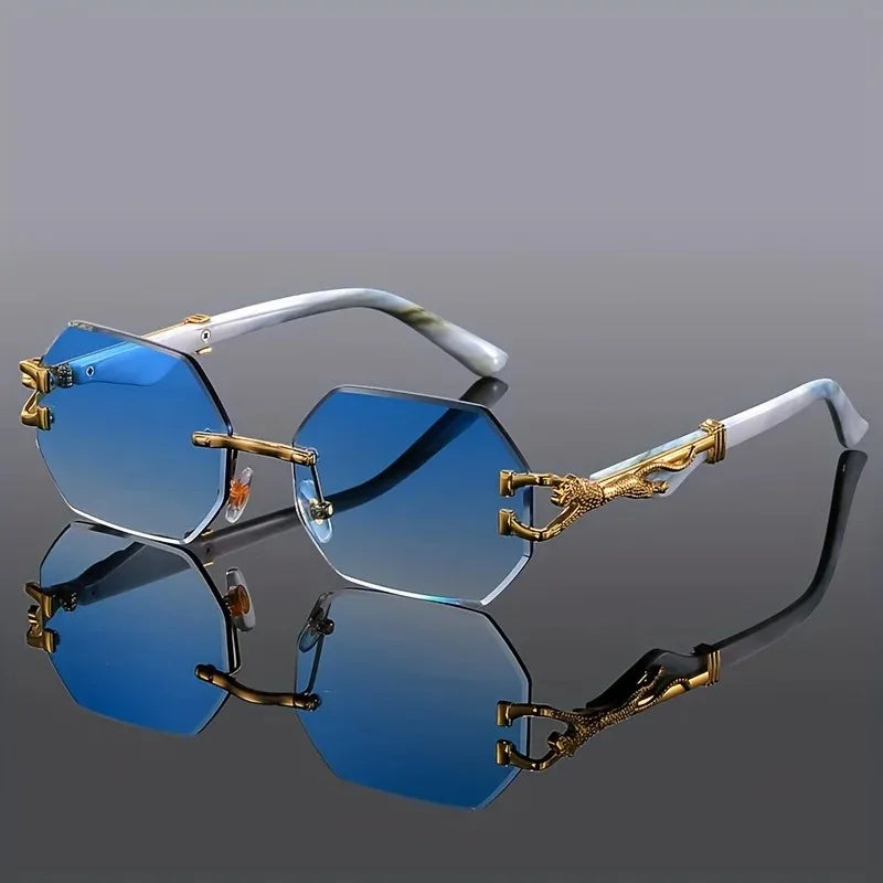 Jade Frameless Sunglasses - Stylish and Lightweight Blue