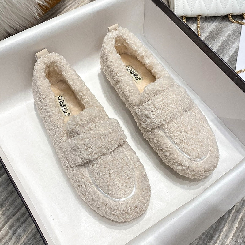 Women's Plush Fleece Cozy Slippers cream
