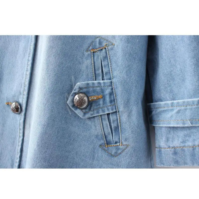 Women's Denim Cape Jacket with Collar