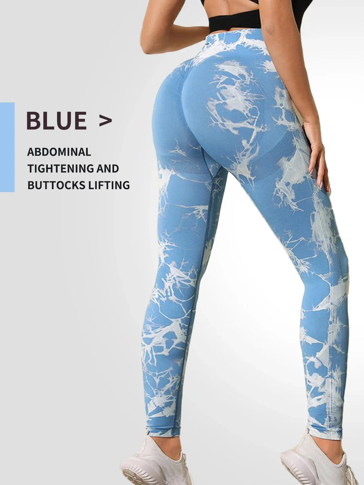 Women's High Waist Seamless Yoga Pants, Push-Up Sports Leggings Sky blue