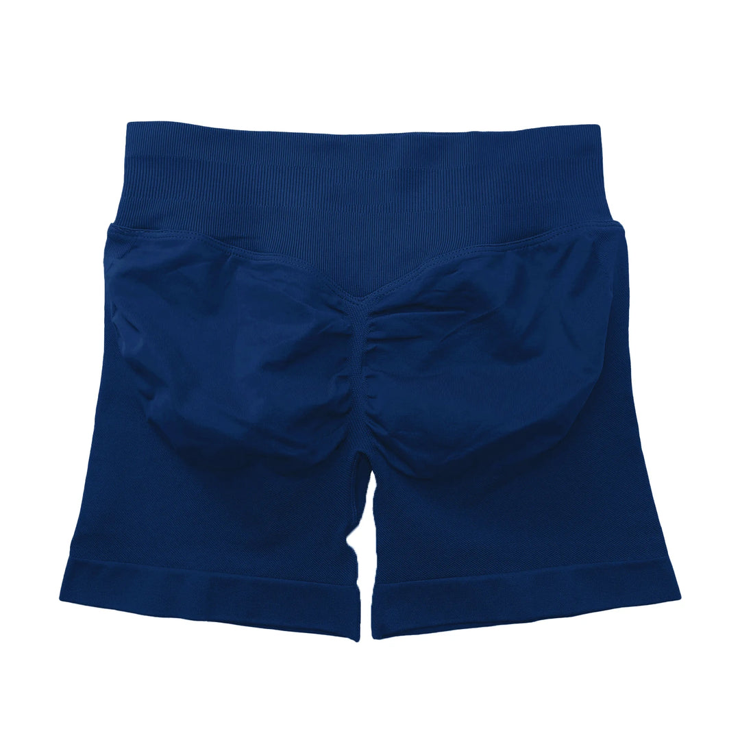 Women's Fitness Biker Shorts with Low Ribbed Band for Gym Workouts