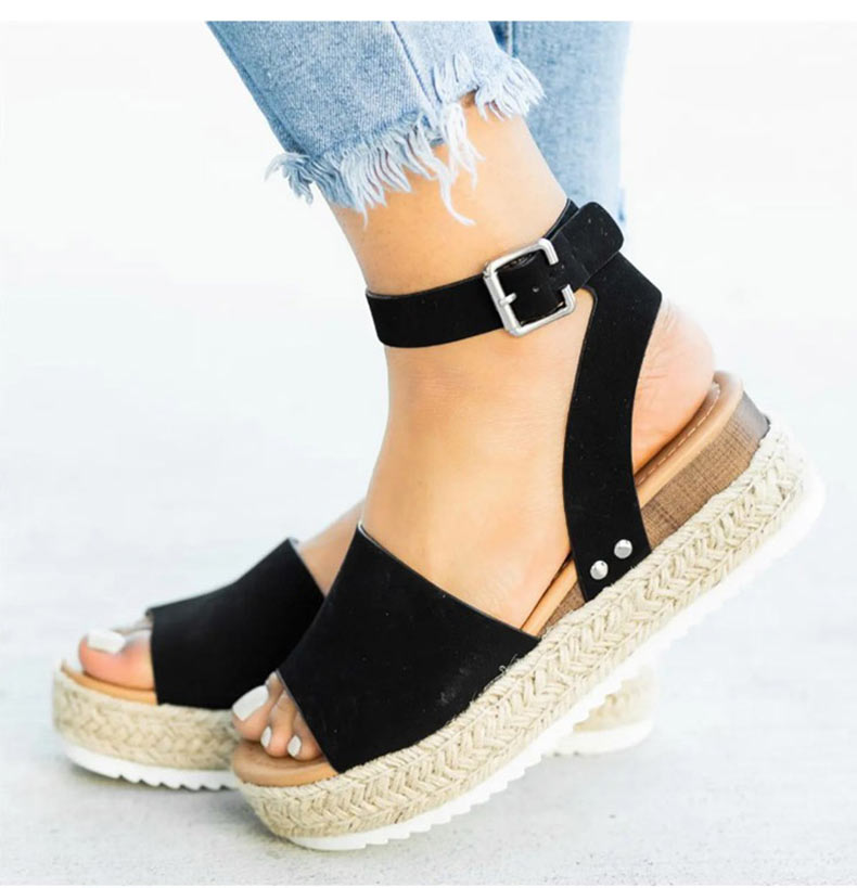 Women's Comfortable Wedge Sandals Black
