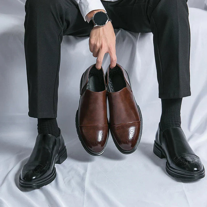 Men's Classic Genuine Leather Slip-On Shoes-MODAUTLET