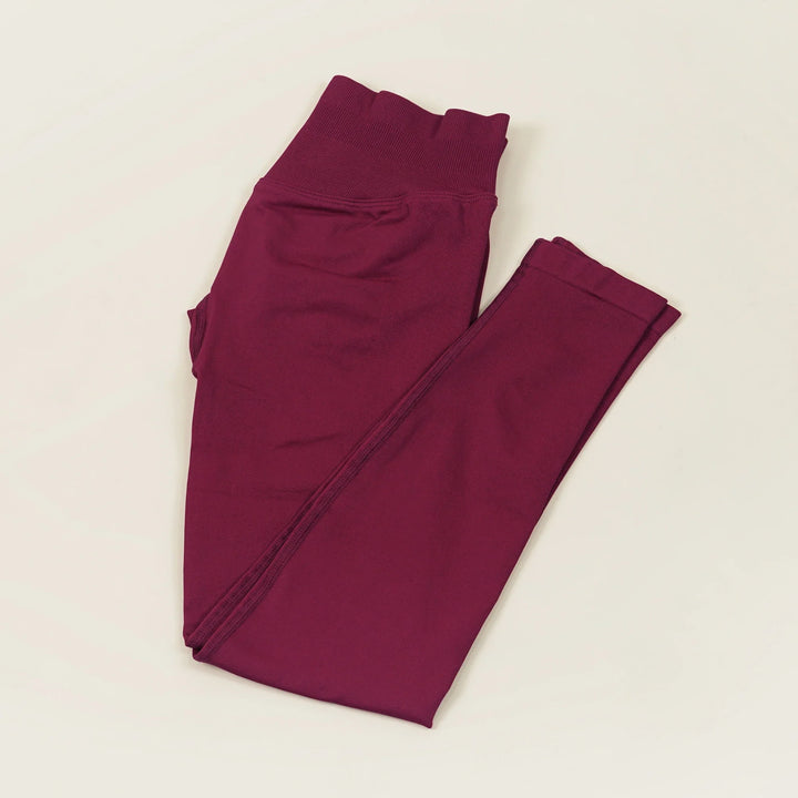 Women's Push-Up Low-Rise Seamless Yoga Leggings for Fitness Berry