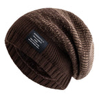 Cozy Fur-Lined Slouchy Beanie for Women Coffee Khaki 55cm-60cm