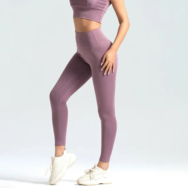 Women's Y2K High Waist Seamless Booty Lifting Gym Leggings Berry purple