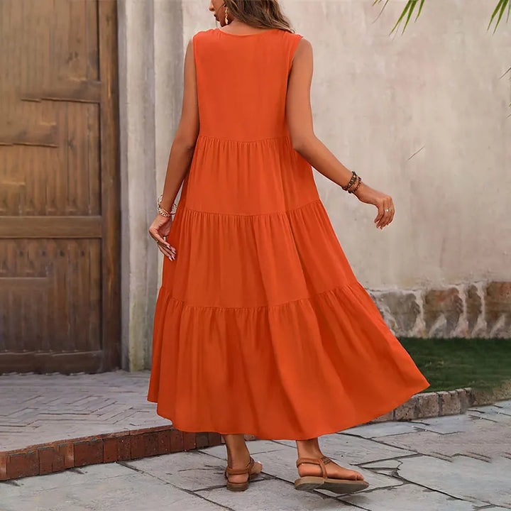 Vestido largo colorido para mujer