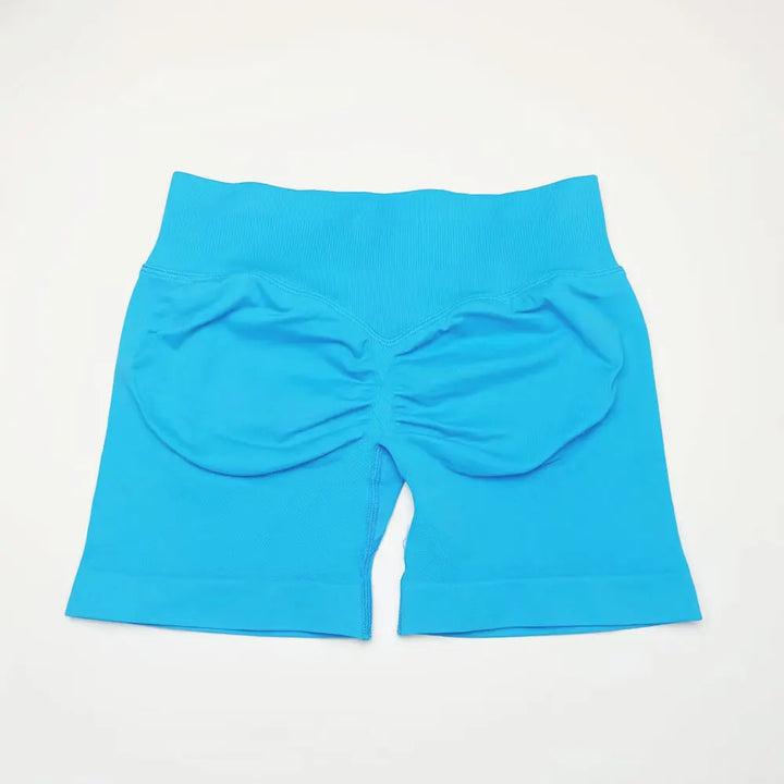 Women's Fitness Biker Shorts with Low Ribbed Band for Gym Workouts