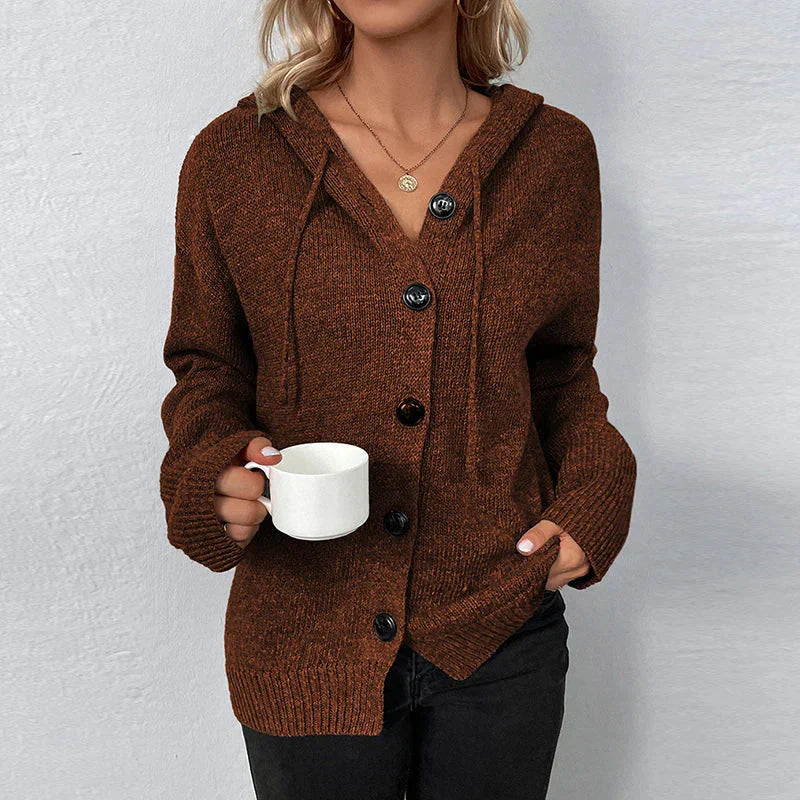 Lightweight Knit Hooded Cardigan for Women - Cozy & Warm Everyday Wear