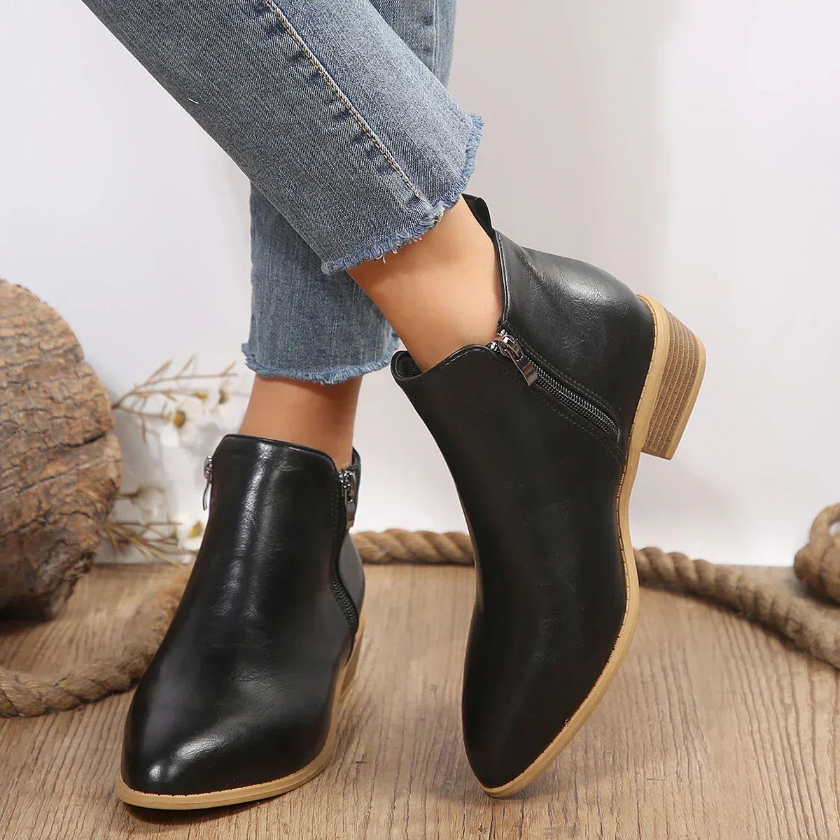 Women's Elegant All-Day Comfort Ankle Boots Black