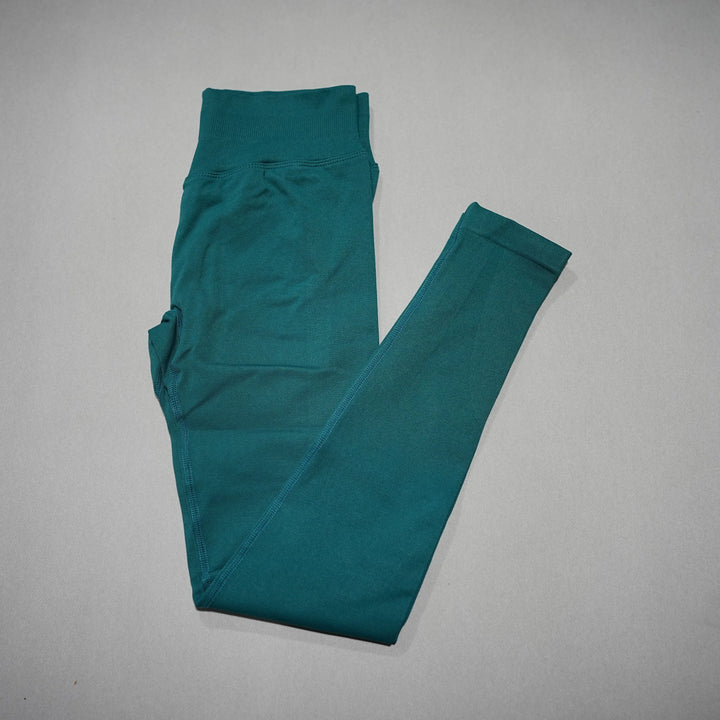 Women's High-Waisted Seamless Yoga Leggings for Tummy Control Pine Green