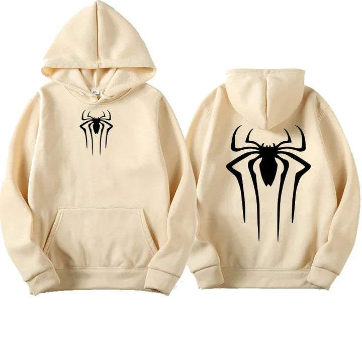Spider Print Unisex Casual Hoodie Streetwear Style-MODAUTLET