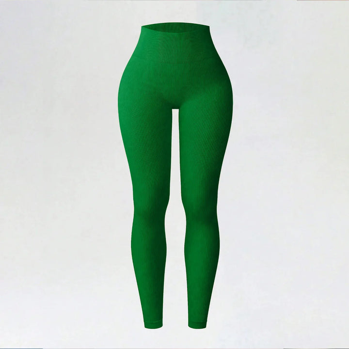 Women's High-Waisted Seamless Yoga Leggings for Fitness & Running green