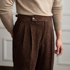 Men's Classic Corduroy Gurkha Pants Dark Coffee