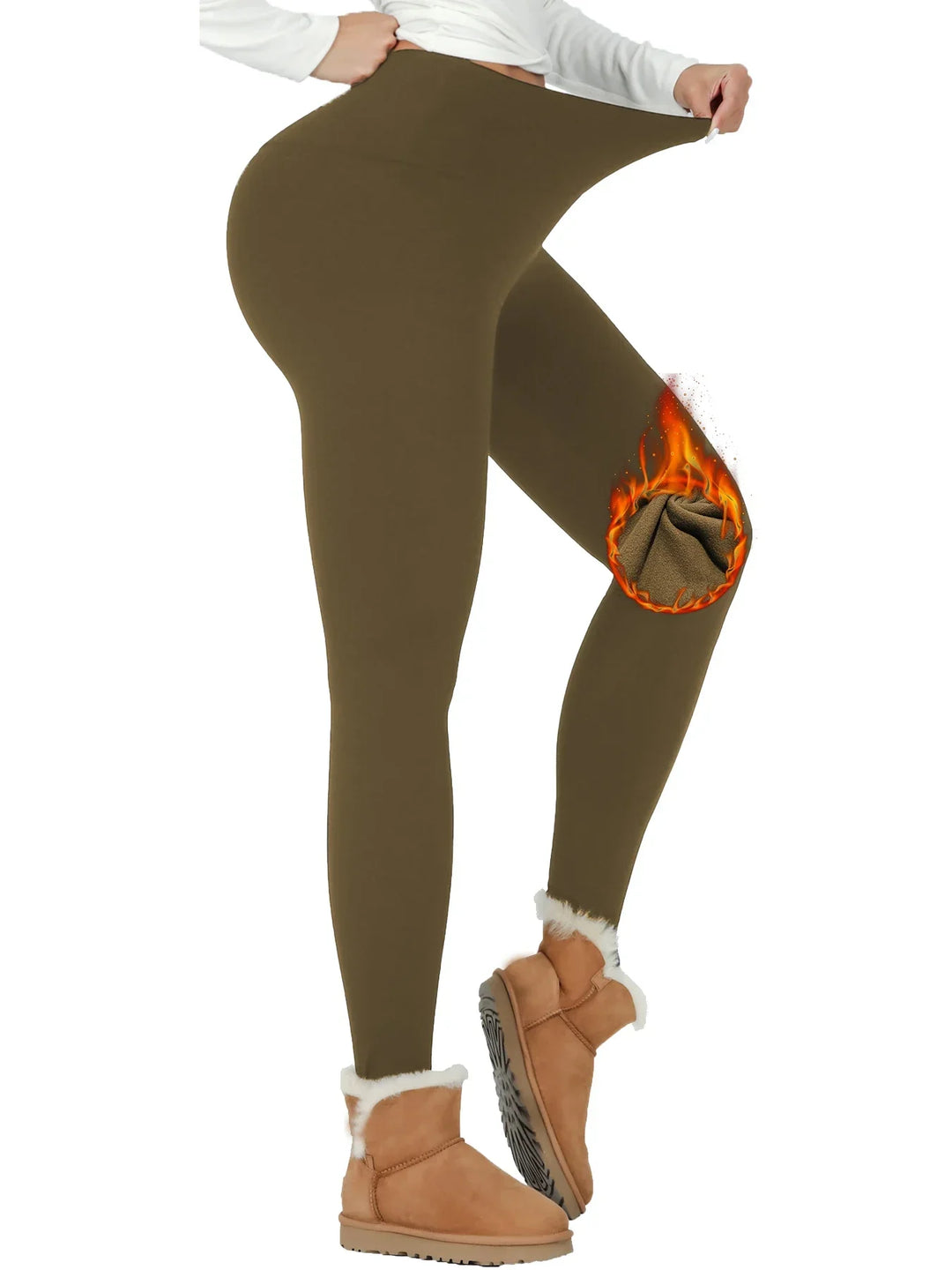Women's High-Waisted Thermal Fleece Yoga Pants -3