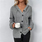 Lightweight Knit Hooded Cardigan for Women - Cozy & Warm Everyday Wear