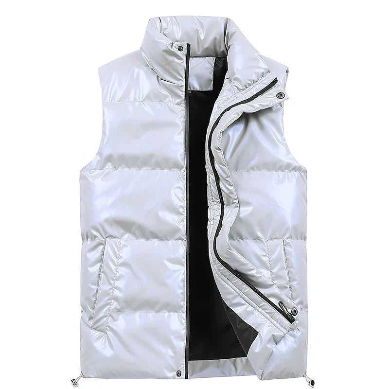 Men's Warm Quilted Down Vest - Insulated for Winter Comfort