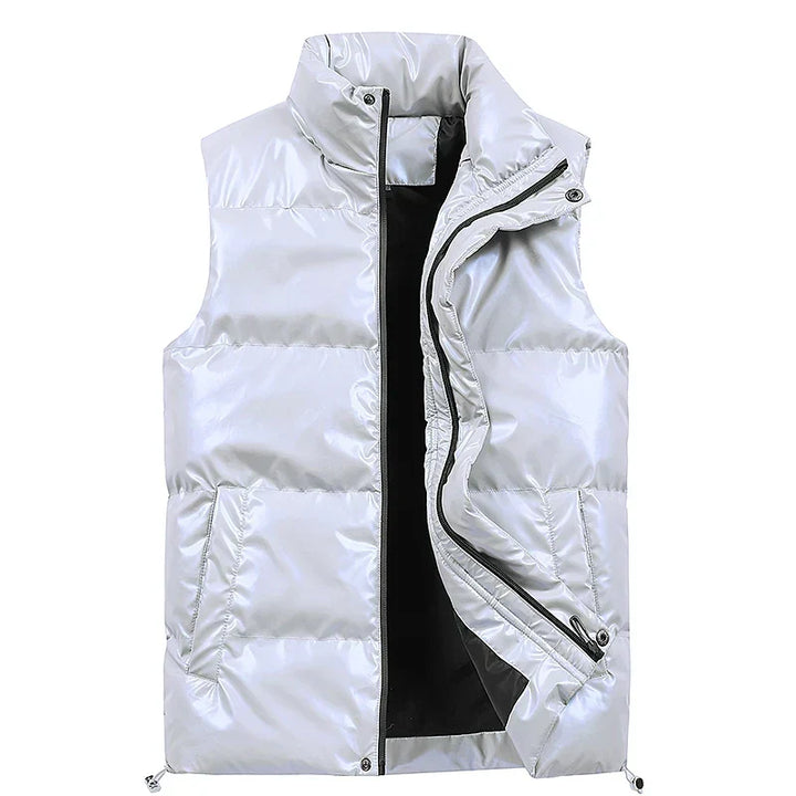 Men's Warm Quilted Down Vest - Insulated for Winter Comfort