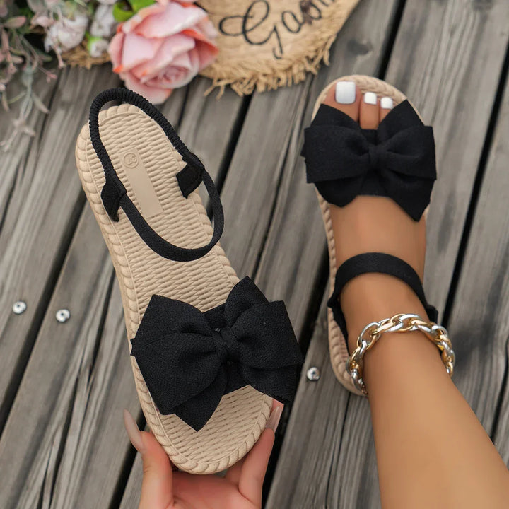 Women's Bow Tie Flat Sandals-MODAUTLET