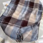 Plaid Velour Cashmere Scarf