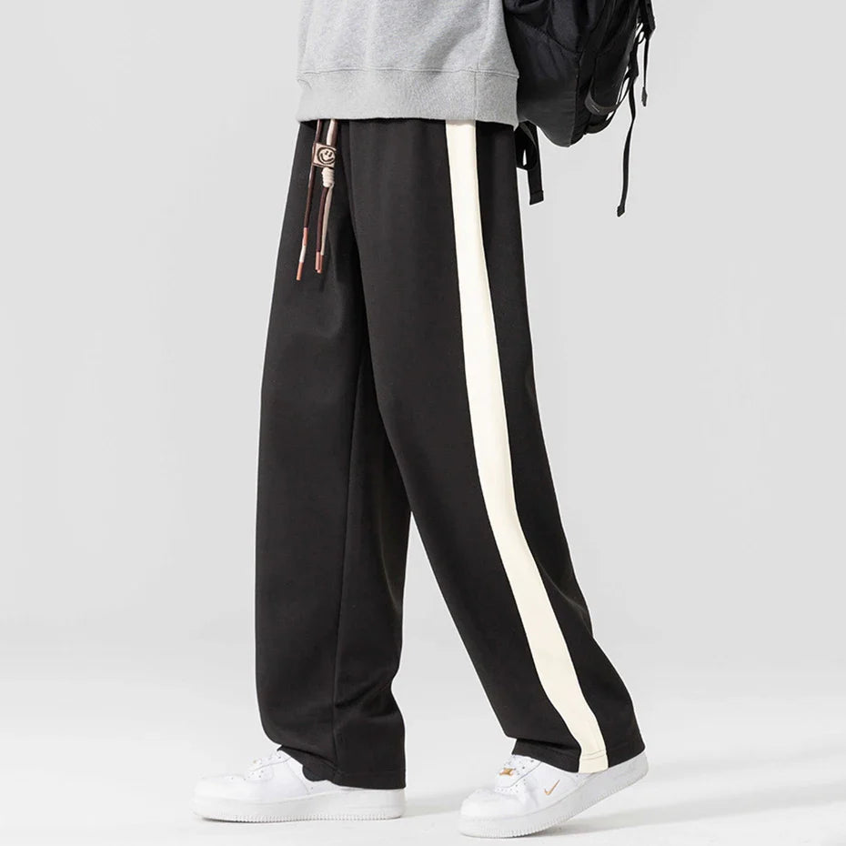 Men's Urban Stripe Pants - Stylish and Comfortable Black