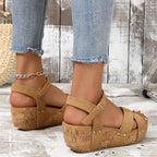 Women's Comfortable Buckle Wedge Sandals