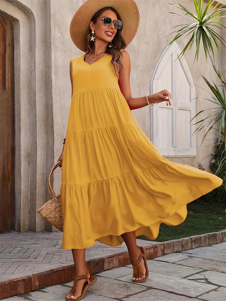 Vestido largo colorido para mujer