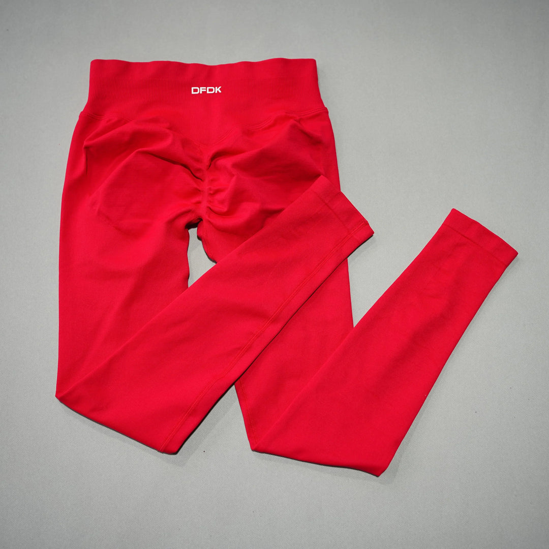 Women's High-Waisted Seamless Yoga Leggings for Tummy Control poinsettia