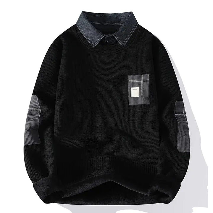 Men's Denim Knit Top-MODAUTLET