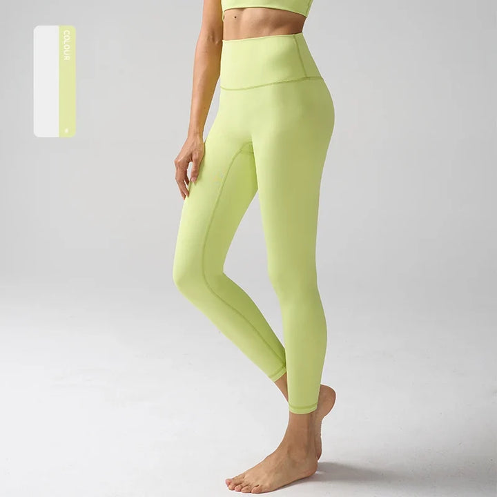 Women's High Waisted Leggings for Yoga, Fitness, and Everyday Use Mustard Green