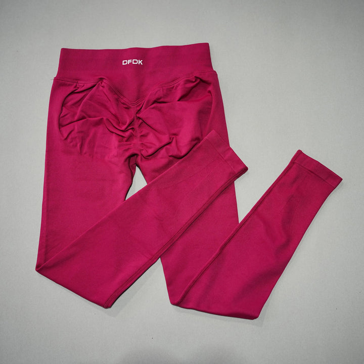 Women's High-Waisted Seamless Yoga Leggings for Tummy Control Winter Berry