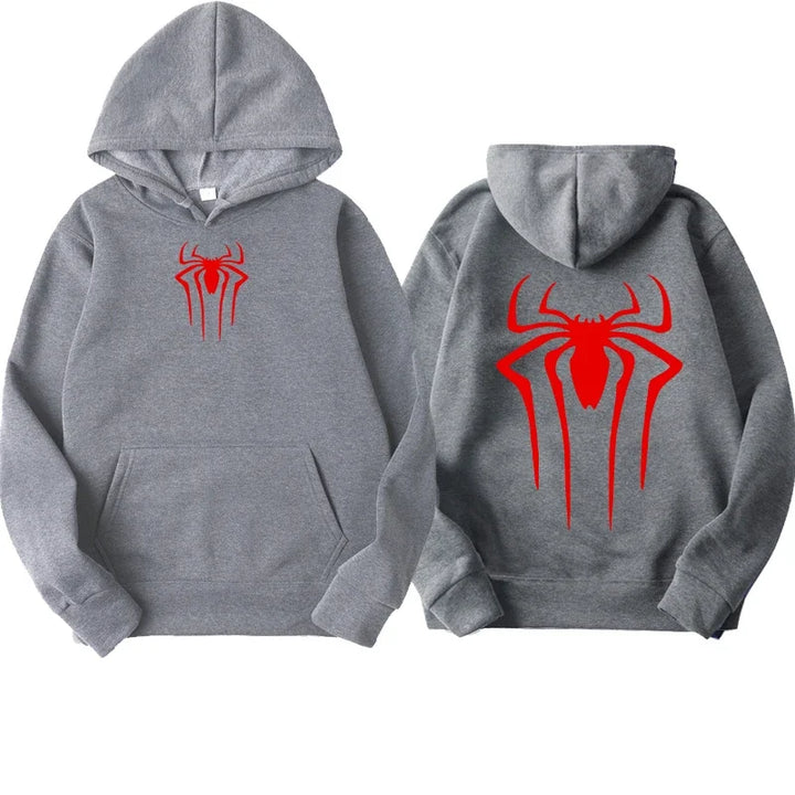 Spider Print Unisex Casual Hoodie Streetwear Style-MODAUTLET