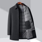 Men's Classic Kennington Trench Coat Jacket Black