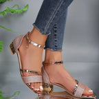 Women's Supportive Orthopedic Sandals with Gold Chain Detail