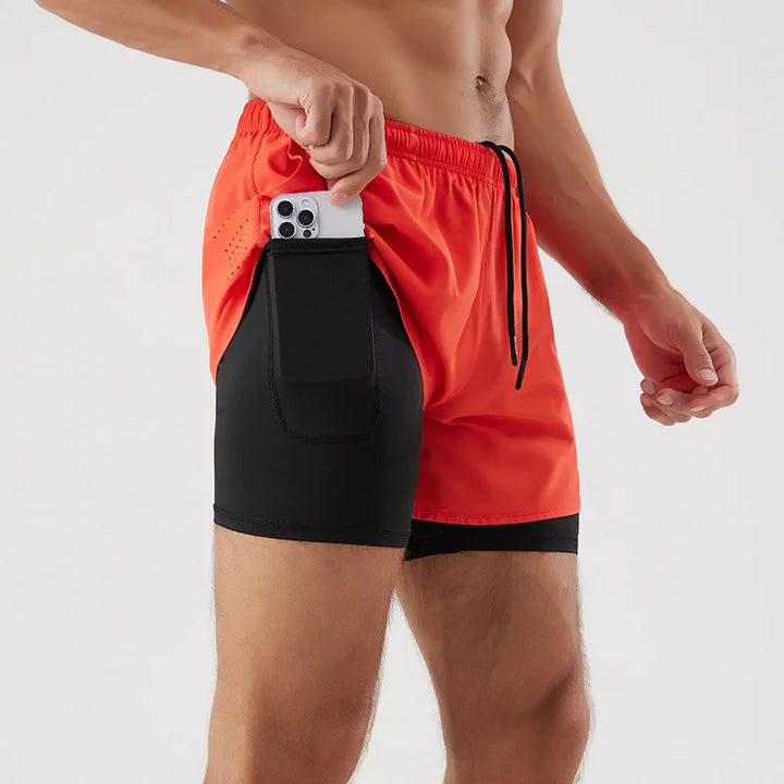 Men's 2-in-1 Quick-Dry Running Shorts with Phone Pocket-MODAUTLET