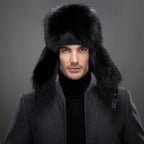 Eco Fur Hat Unisex Winter Ear Flap Trapper Hat Warmth Black