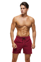Men's Quick Dry Swim Trunks With Zipper Pockets Premium Wine
