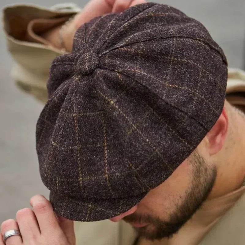 Heritage Style Vintage Tweed Flat Cap – Unisex Peaky Blinders Inspired