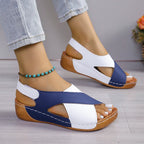 Women's Chic Orthopedic Jade Sandals Blue and White