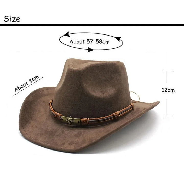 Western Cowboy Hat – Jazz Knight Felt Hat with Bull Décor-MODAUTLET