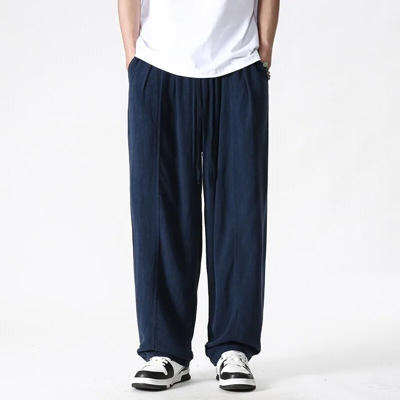 Men's Urban Breeze Linen Trousers Navy blue